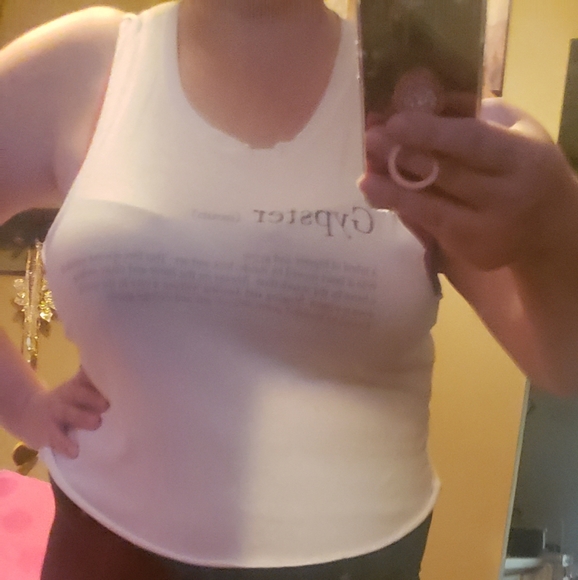"Gypster" White Crop Top - Picture 4 of 5